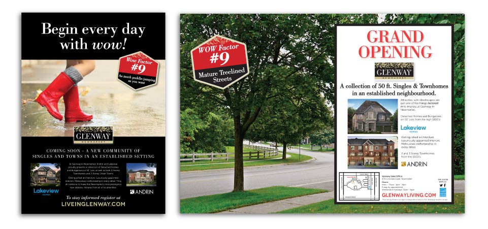 Low Rise, Andrin Homes <br />&<br /> Lakeview Homes, Glenway, Print Advertising
