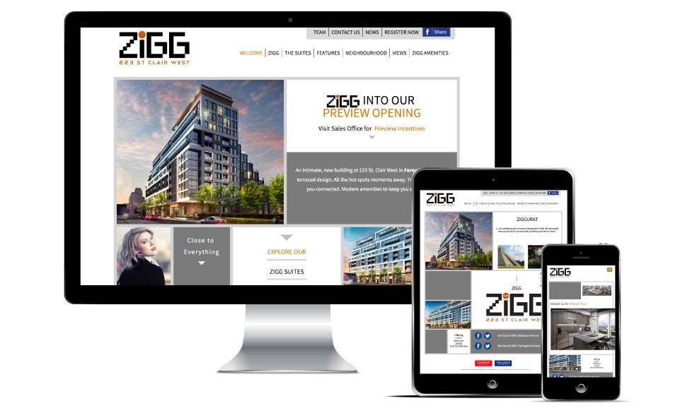 Projects, Madison Homes, Zigg, Website